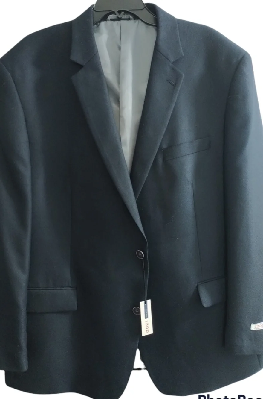 IZOD Classic Two Button Navy Blazer Fully Lined 50Reg